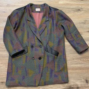 Vintage Multicolor Peacoat, shoulder pads